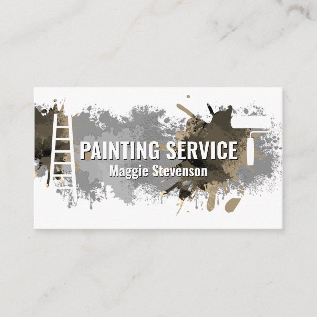 Carte De Visite Wall Paint Splatter Home Remodeling (Devant)