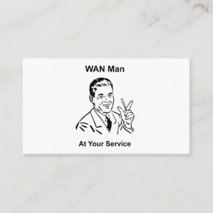 Carte De Visite WAN Man À Votre Service Retro Tech