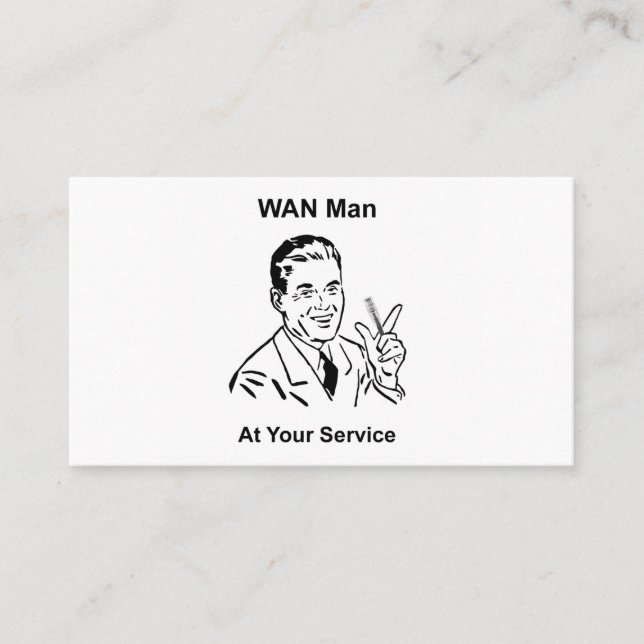 Carte De Visite WAN Man À Votre Service Retro Tech (Devant)