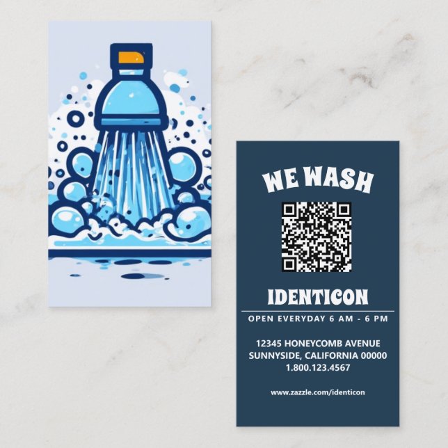 Carte De Visite WASH with QR code (Devant / Derrière)