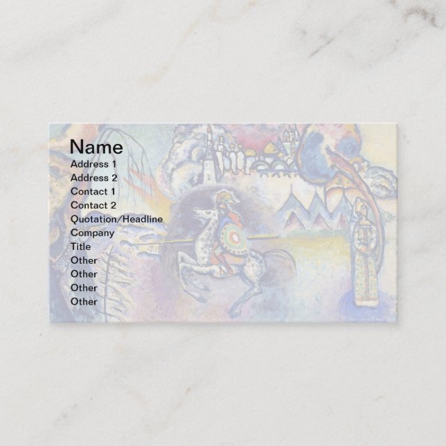 Carte De Visite Wassily Kandinsky - Saint George et les cavaliers (Devant)