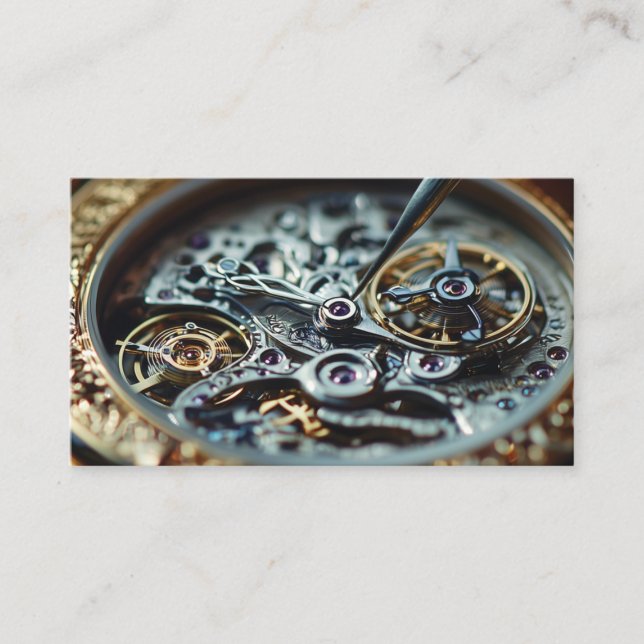 Carte De Visite Watchmaker Repair Service Détail Classic Watch (Devant)