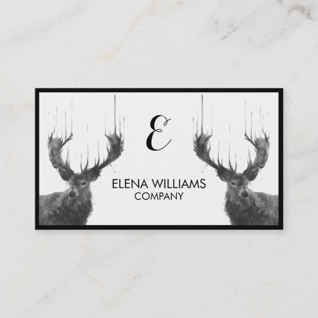 Carte De Visite Watercolor Animal Deer (Devant)