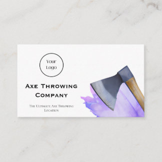 Carte De Visite Watercolor Ax Throwing ou Lumber Company