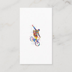 Carte De Visite Watercolor bmx rider