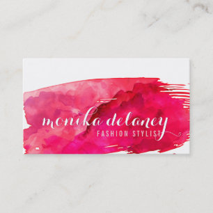 Carte De Visite WATERCOLOR BRUSHSTROKE design créatif tendance rou