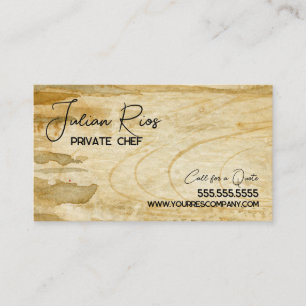 Carte De Visite Watercolor Chef Restaurant Planche à découper