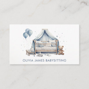 Carte De Visite Watercolor Crib Babysitter Nanny Garde d'enfants