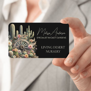 Carte De Visite Watercolor Desert Cactus Et Wagon Wheel