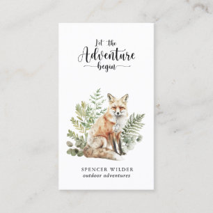 Carte De Visite Watercolor Fox Adventure Guide de la nature