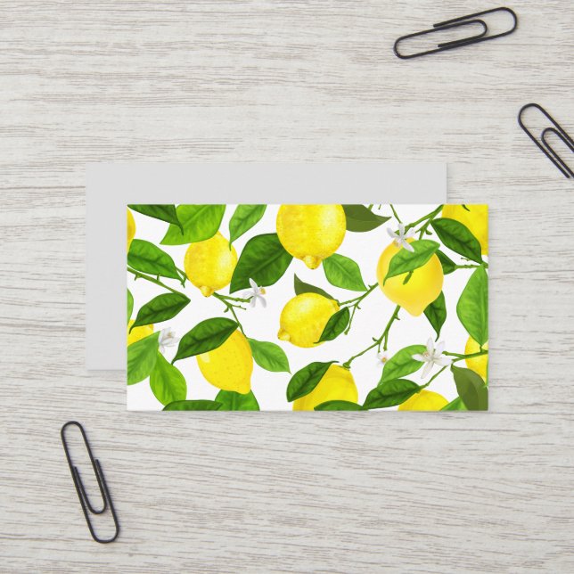 Carte De Visite Watercolor Lemon (Devant/Arrière en situation)
