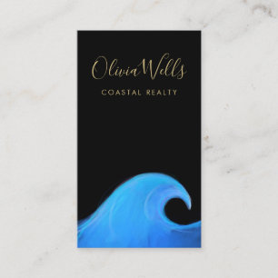 Carte De Visite Watercolor Ocean Wave Coastal Immobilier