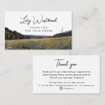 Watercolor Wildflower Floral Elegant Thank You