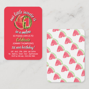 Carte De Visite Watermelon, 1 in a Melon, Anniversaire