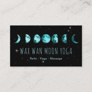 Carte De Visite *~* Wax Wan Stars TURQUOISE BLUE Lunaire Phases