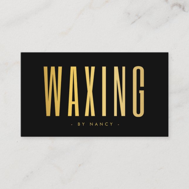 Carte De Visite Waxing Black And Gold  (Devant)