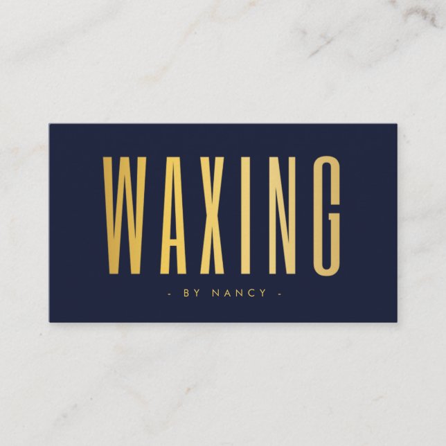 Carte De Visite Waxing Navy And Gold  (Devant)