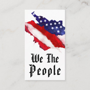 Carte De Visite *~* We The People Aquarelle Drapeau américain