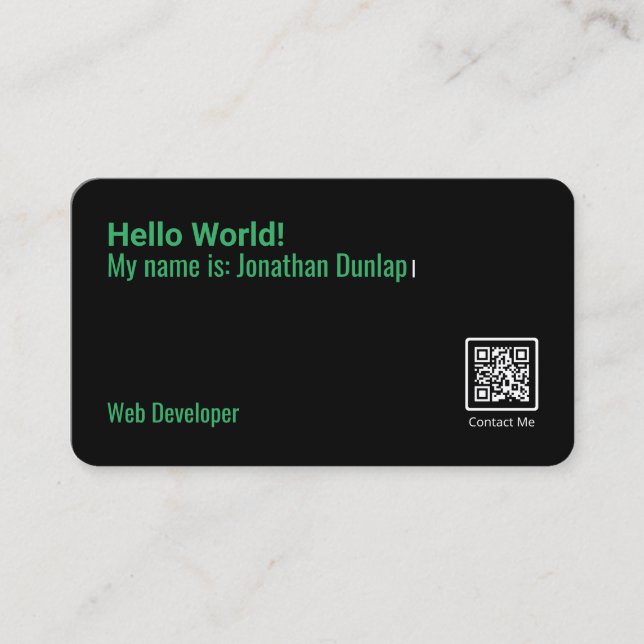 Carte de visite Web Developer (Devant)