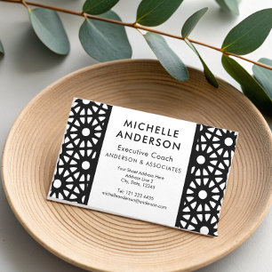 Carte De Visite Web géométrique noir et blanc Art optique moderne