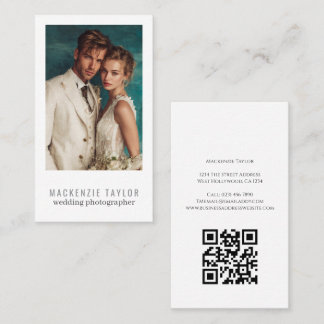Carte De Visite Wedding Photographer Photo Personalized QR Code