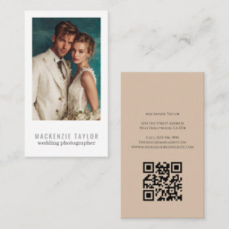 Carte De Visite Wedding Photographer Photo Personalized QR Code