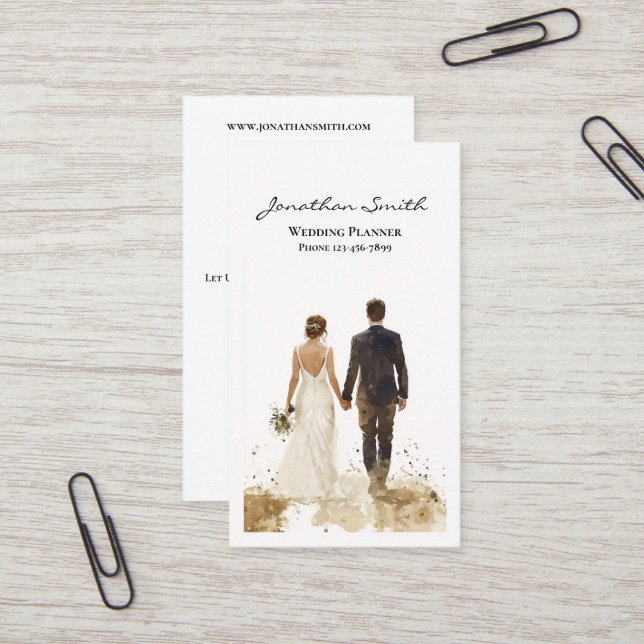 Carte de visite wedding planner (Devant/Arrière en situation)