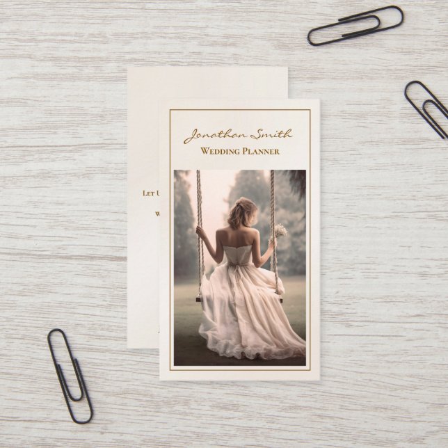 Carte de visite wedding planner (Devant/Arrière en situation)