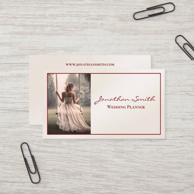 Carte de visite wedding planner (Devant/Arrière en situation)
