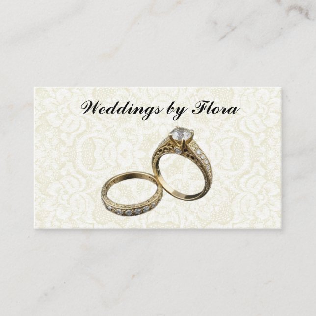 Carte De Visite Wedding planner de deux anneaux Mariages (Devant)