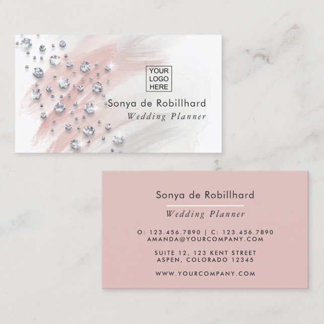 Carte De Visite Wedding planner de diamants (Devant / Derrière)