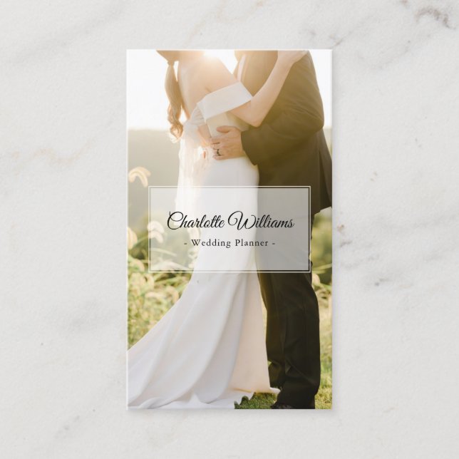 Carte De Visite Wedding planner de photos personnalisées minimalis (Devant)