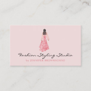 Carte De Visite Wedding planner de robe de mariée rose