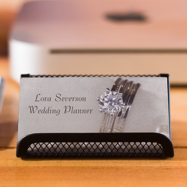 Carte De Visite Wedding planner des anneaux de diamant et des perl (Créateur téléchargé)