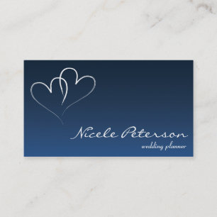 Carte De Visite Wedding planner - deux coeurs entrelacés