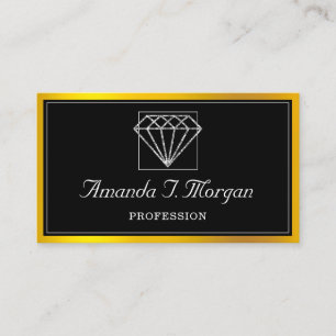 Carte De Visite Wedding planner d'événement Diamond Gold Frame V