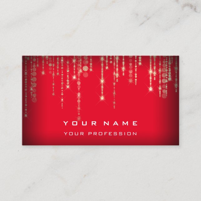 Carte De Visite Wedding planner d'événement Noir Blanc Rouge Or co (Devant)