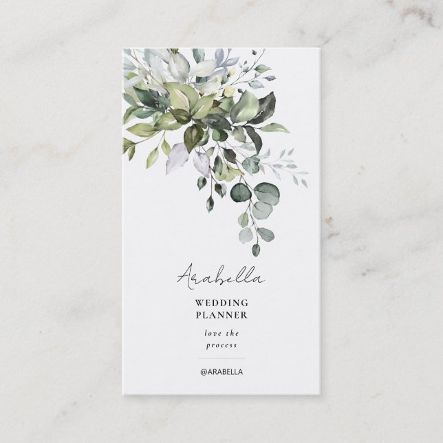 Carte de visite Wedding planner Eucalyptus Foliage (Devant)