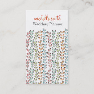 Carte De Visite Wedding planner fleuriste feuille de lierre pastel