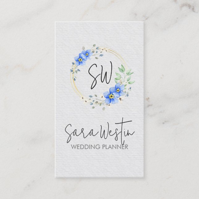 Carte De Visite Wedding Planner Flower Floral Monogram Business Ca (Devant)