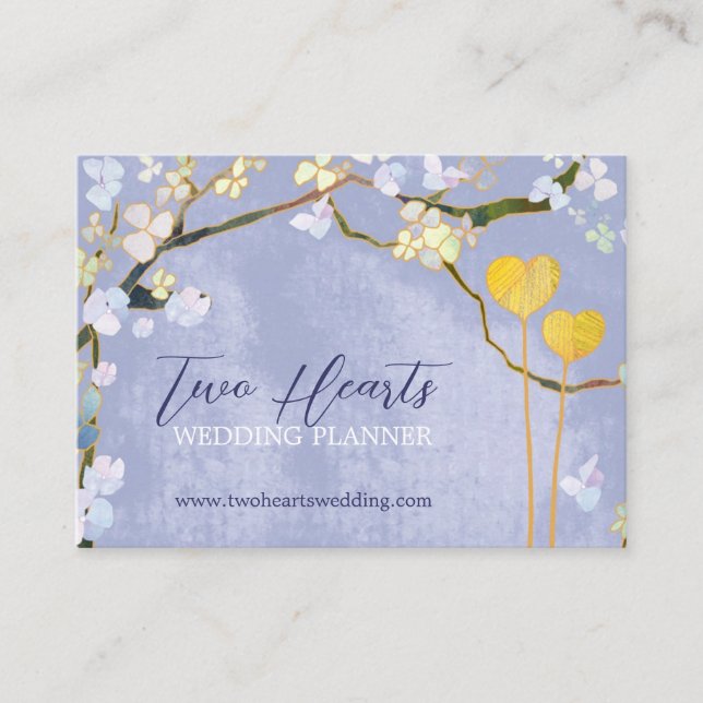 Carte De Visite Wedding planner mignon à deux coeurs (Devant)