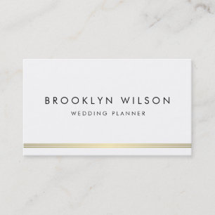 Carte De Visite Wedding planner moderne avec lignes or