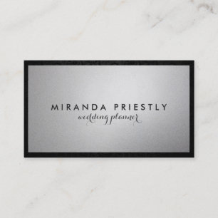 Carte De Visite Wedding planner moderne chic noir et argent