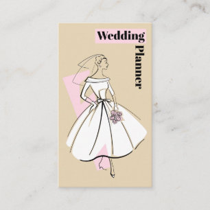 Carte De Visite Wedding planner neutre de mariée de mode
