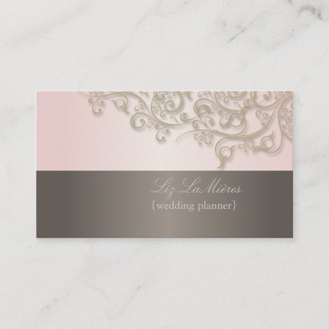 Carte De Visite Wedding planner PixDezines, tourbillons de titane (Devant)