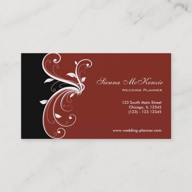 Carte De Visite Wedding planner Swirl (Devant)