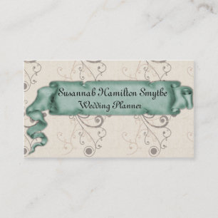 Carte de visite Wedding planner vert