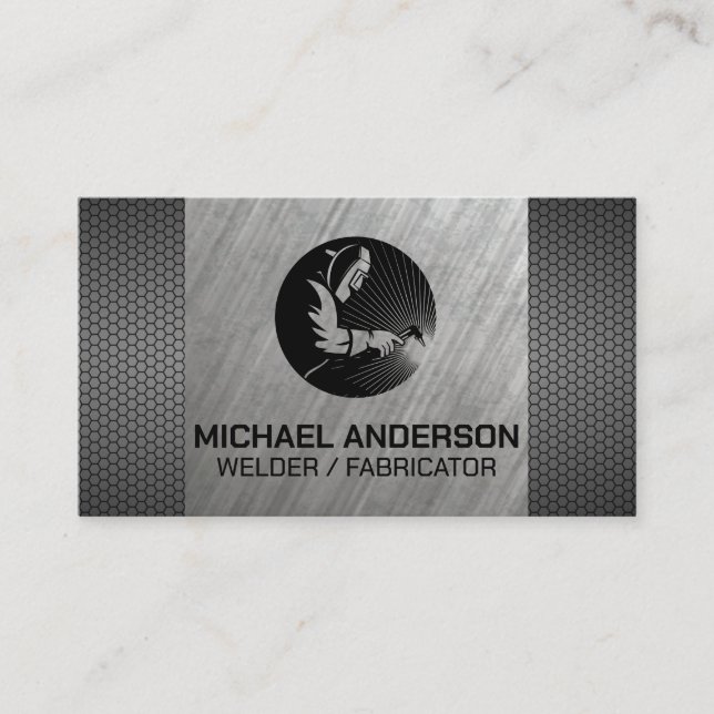 Carte De Visite Welder Working on Metal (Devant)