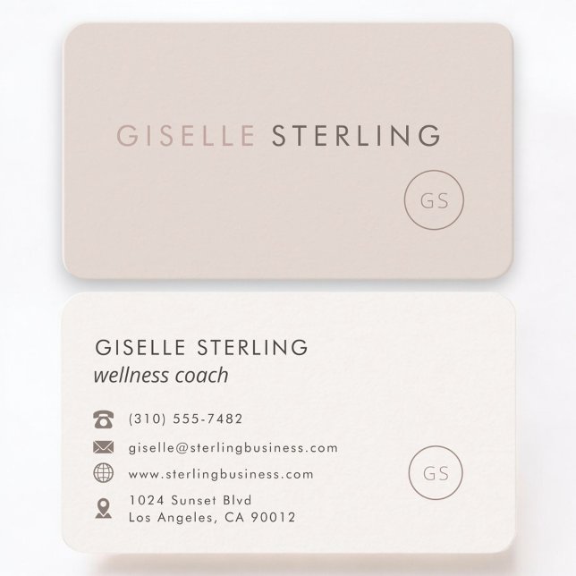 Carte De Visite Wellness Coach Feminine Professional  (Créateur téléchargé)