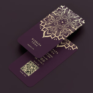 Carte De Visite Wellness Coach Luxury Purple Gold Mandala